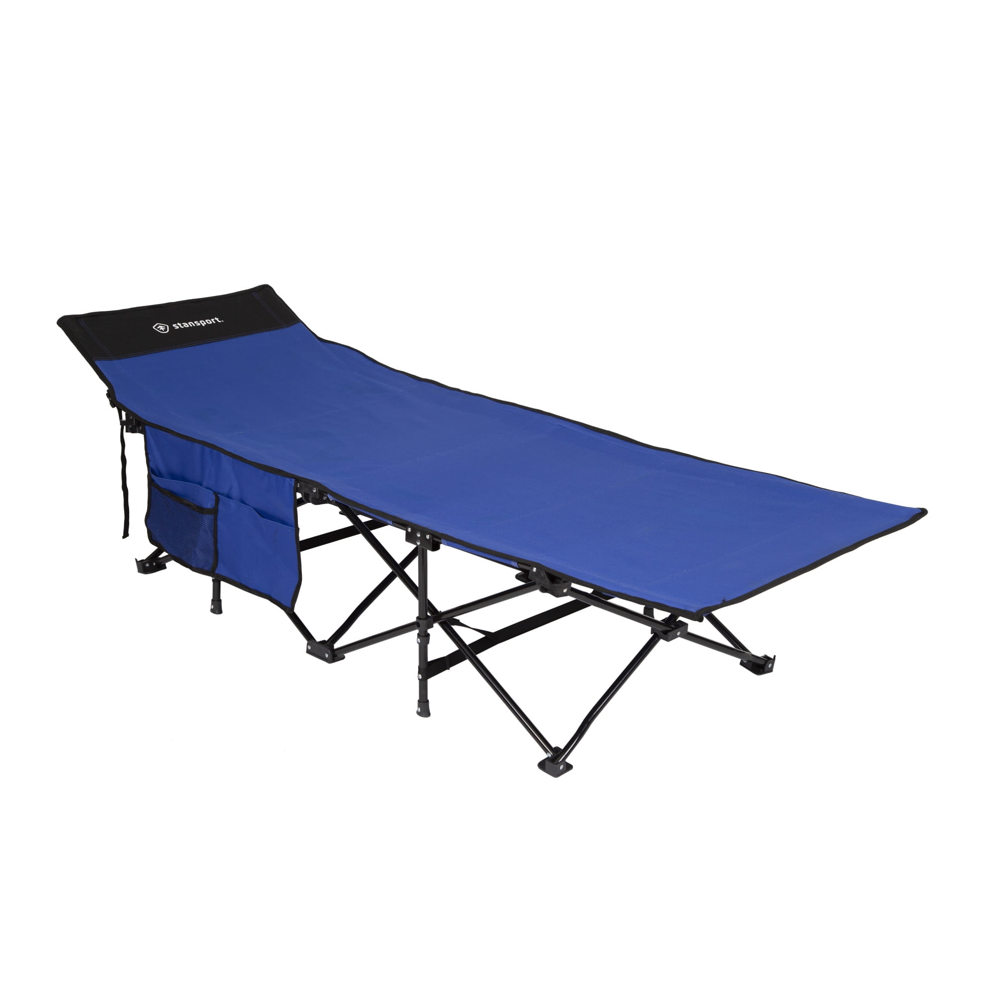 Stansport Blue Polyester Folding Camping Cot with Steel Frame