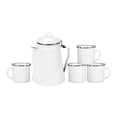 thumbnail image 1 of Stansport Enamel Percolator Coffee Pot & 4 Mug Set - White, 1 of 10