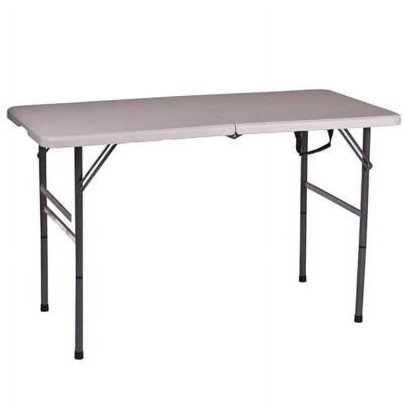 White Folding Camping Table with Adjustable Height 48" x 24"