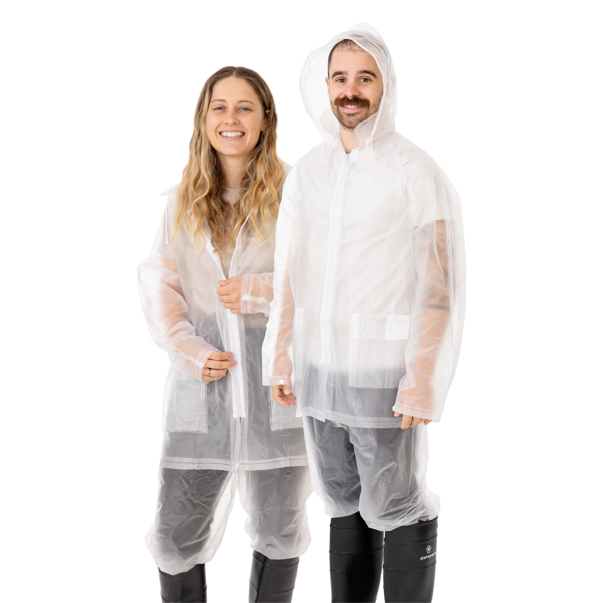 Clear vinyl top raincoat with hood