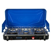 Stansport Outfitter Series Propane Stove - 3 Burners 2-25 K & 1-10 K Burners Blue