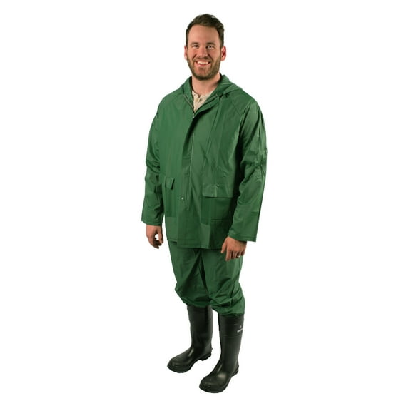 Stansport 2-Piece Laminated Industrial Rainsuit - Green