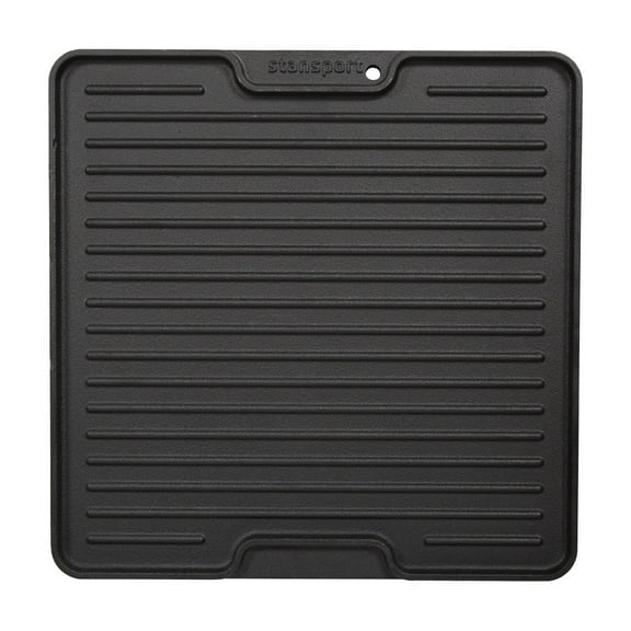 Stansport Pre-Seasoned Cast Iron Griddle with Lid Lifting Hole - 15" surface