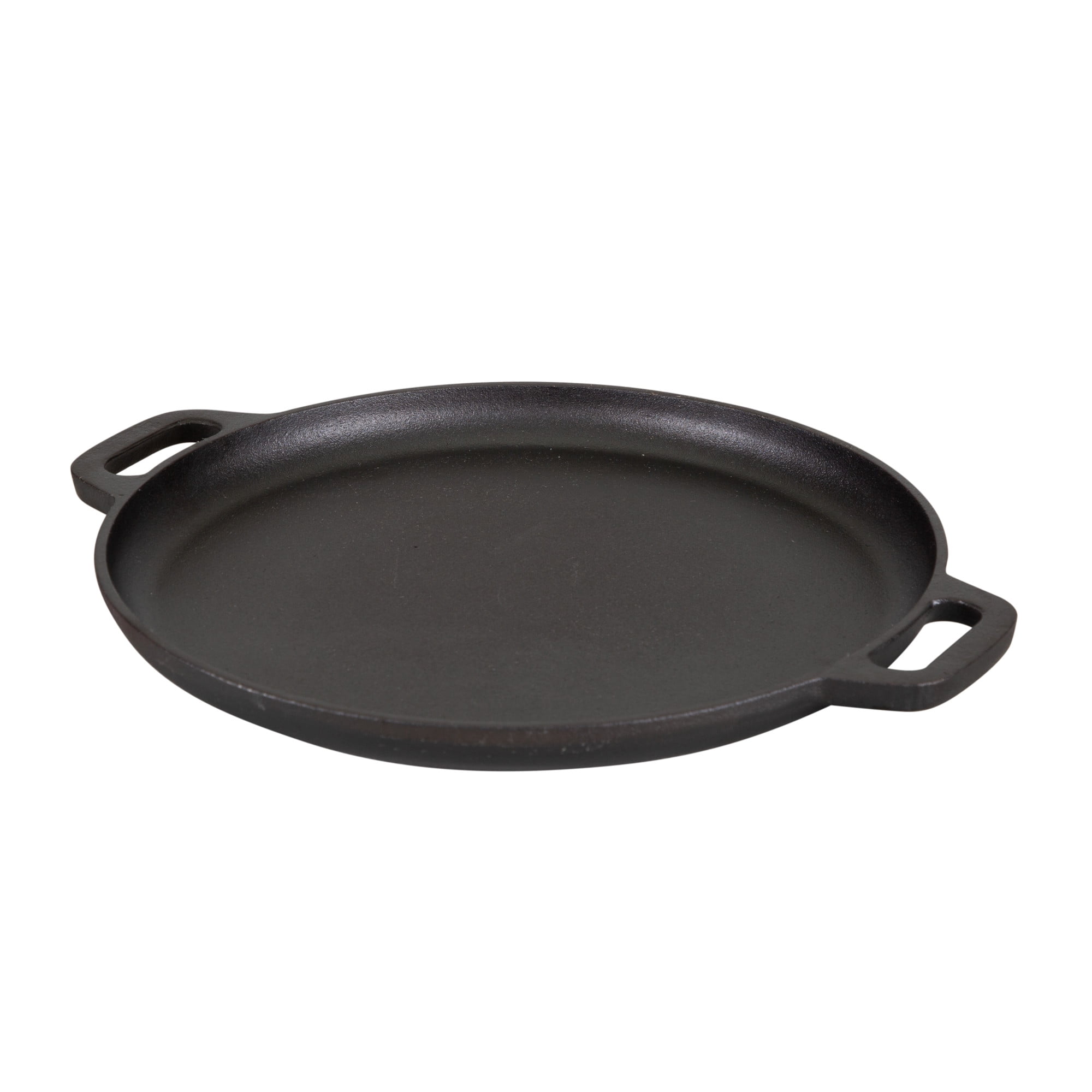 Stansport Pre-Seasoned Black Cast Iron Pizza Pan with Handles