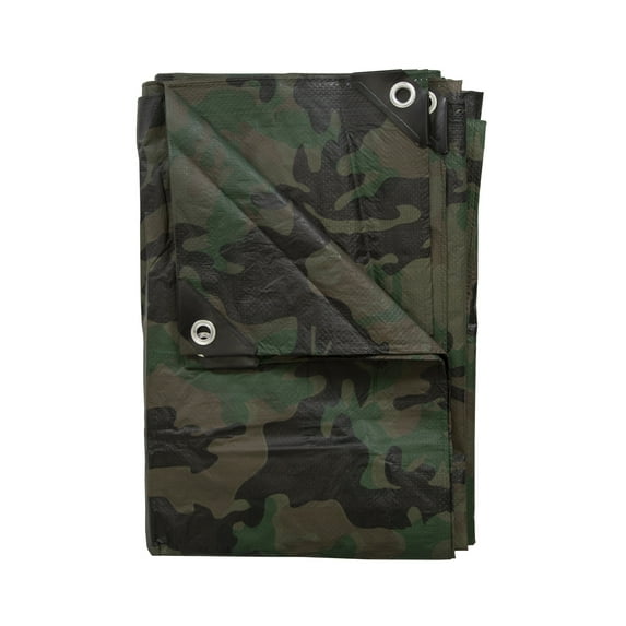 Stansport Medium-Duty Rip-Stop Tarp 10' x 12' - Green Camo