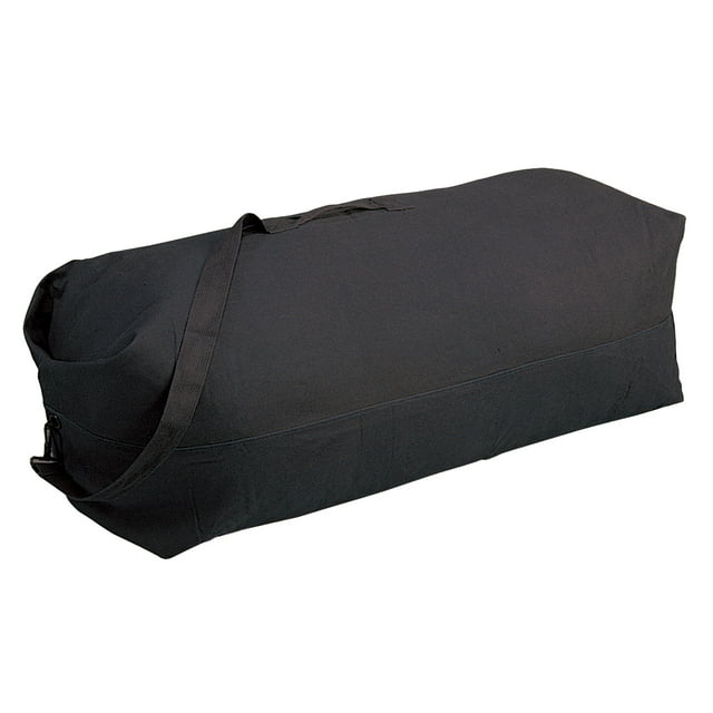 Stansport Top Load Canvas Deluxe Duffel Bag - Black Cotton