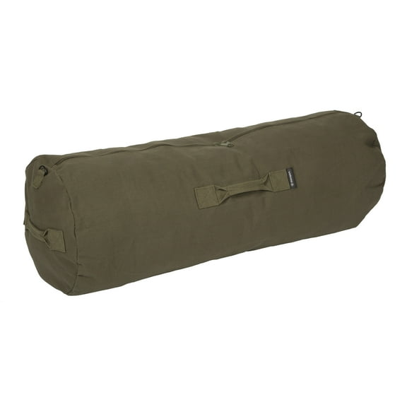 Stansport Zippered Canvas Deluxe Duffel Bag - O.D. Green, Adult