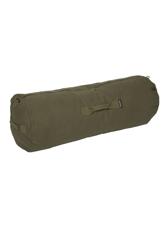 Stansport Zippered Canvas Deluxe Duffel Bag - O.D. Green