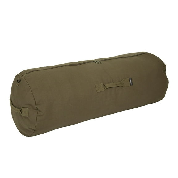 Stansport Zippered Canvas Deluxe Duffel Bag - O.D. Green