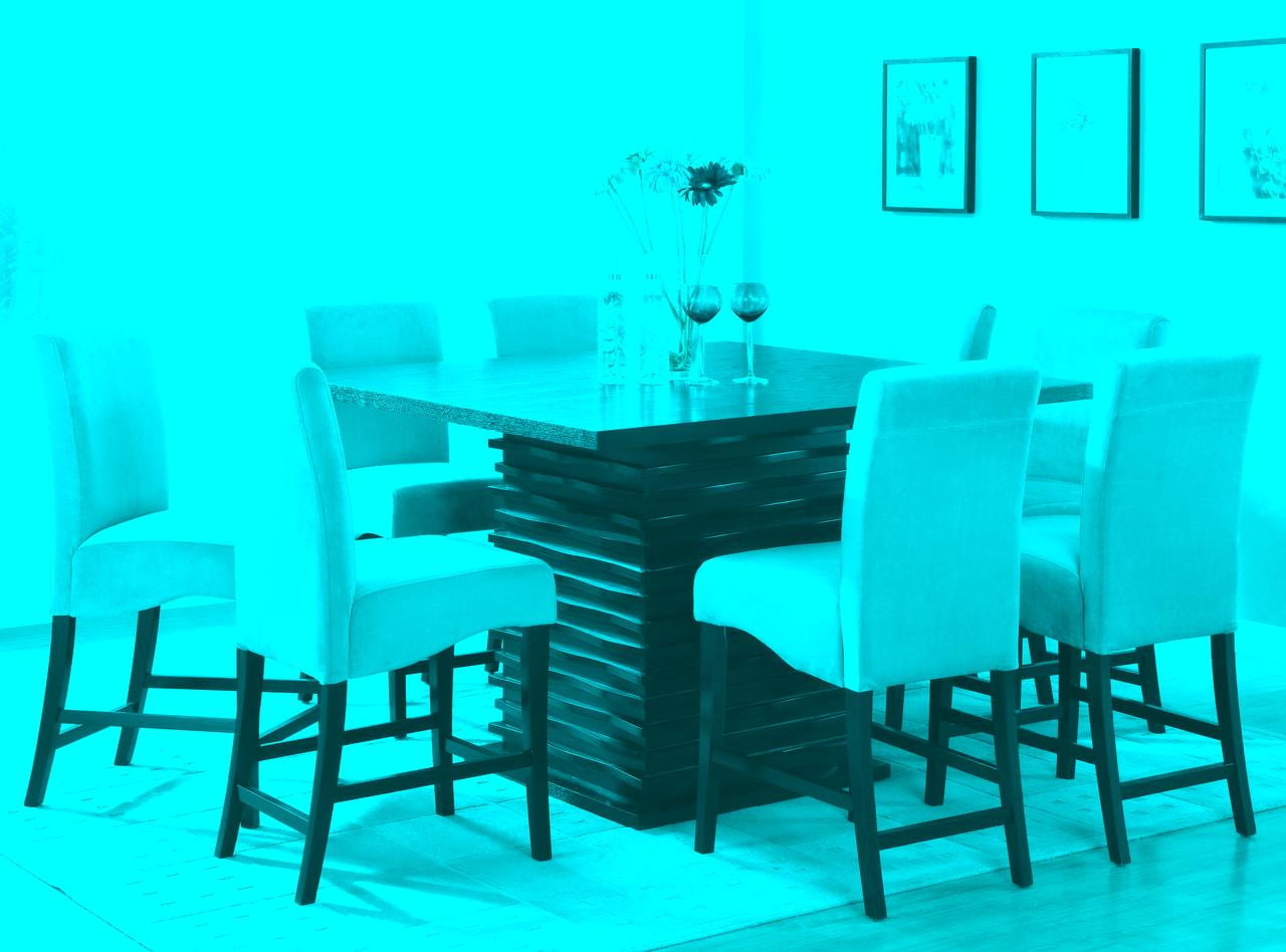 Ash Veneer 5-Piece Dining Set with Geometric Base in Black and Grey