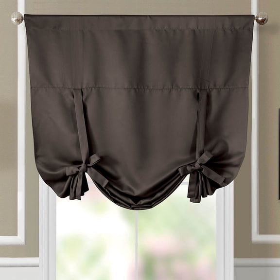 Stanton Blackout Weave Curtains Rod Pocket Tie up Shade ( 46" W x 63" L) - Grey