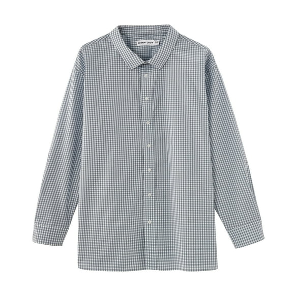 Men's Big & Tall 4XL Stanton Plaid Dress Shirt, Green, 100% Cotton, Regent Row