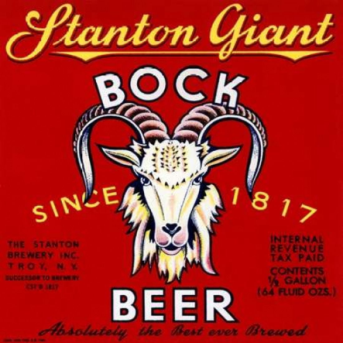 Stanton Giant Bock Beer Canvas Art - Vintage Booze Labels (24 x 24)