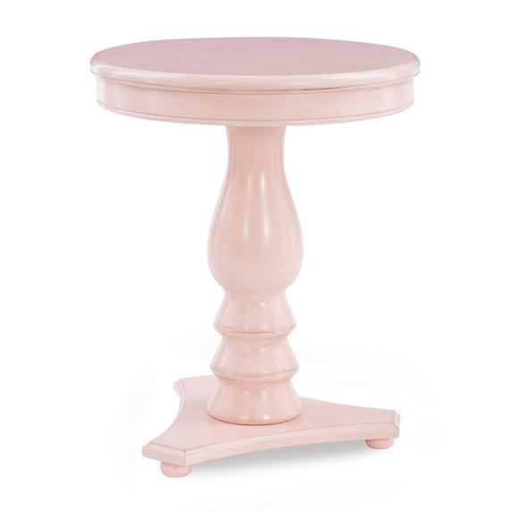Stanton Round Pedestal Accent Side Table, Pink