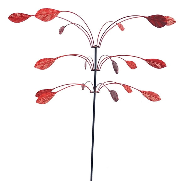 Stanwood Triple Leaf Wind Sculpture Copper Windmill Art for Elegant Garden Ornament and Outdoor Yard