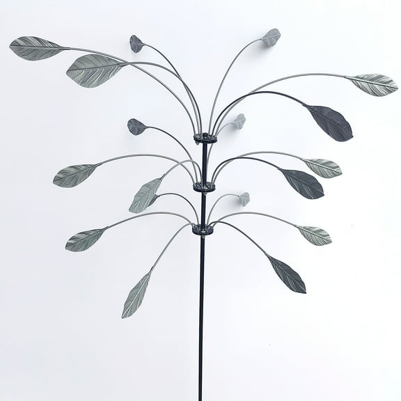 Stanwood Wind Sculpture Triple Leaf Windmill Outdoor Garden Copper Art