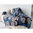 thumbnail image 1 of Stanzadeals Premium Acrylic Cotton Throw – Woven Jacquard Design | Black & Blue | 50 x 60 in, 1 of 6