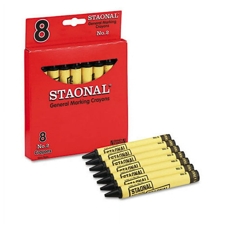 Staonal Marking Crayons, Black, 8/Box Staonal Marking Crayons, Black, 8/Box
