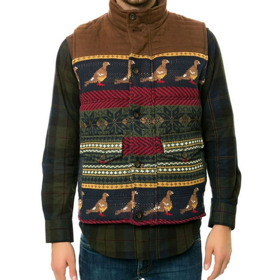 Staple Mens The Dorset Twill Vest, Blue, Medium