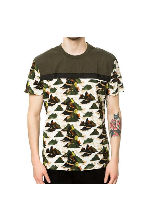 Mens The Militech Graphic T-Shirt, Green, X-Large