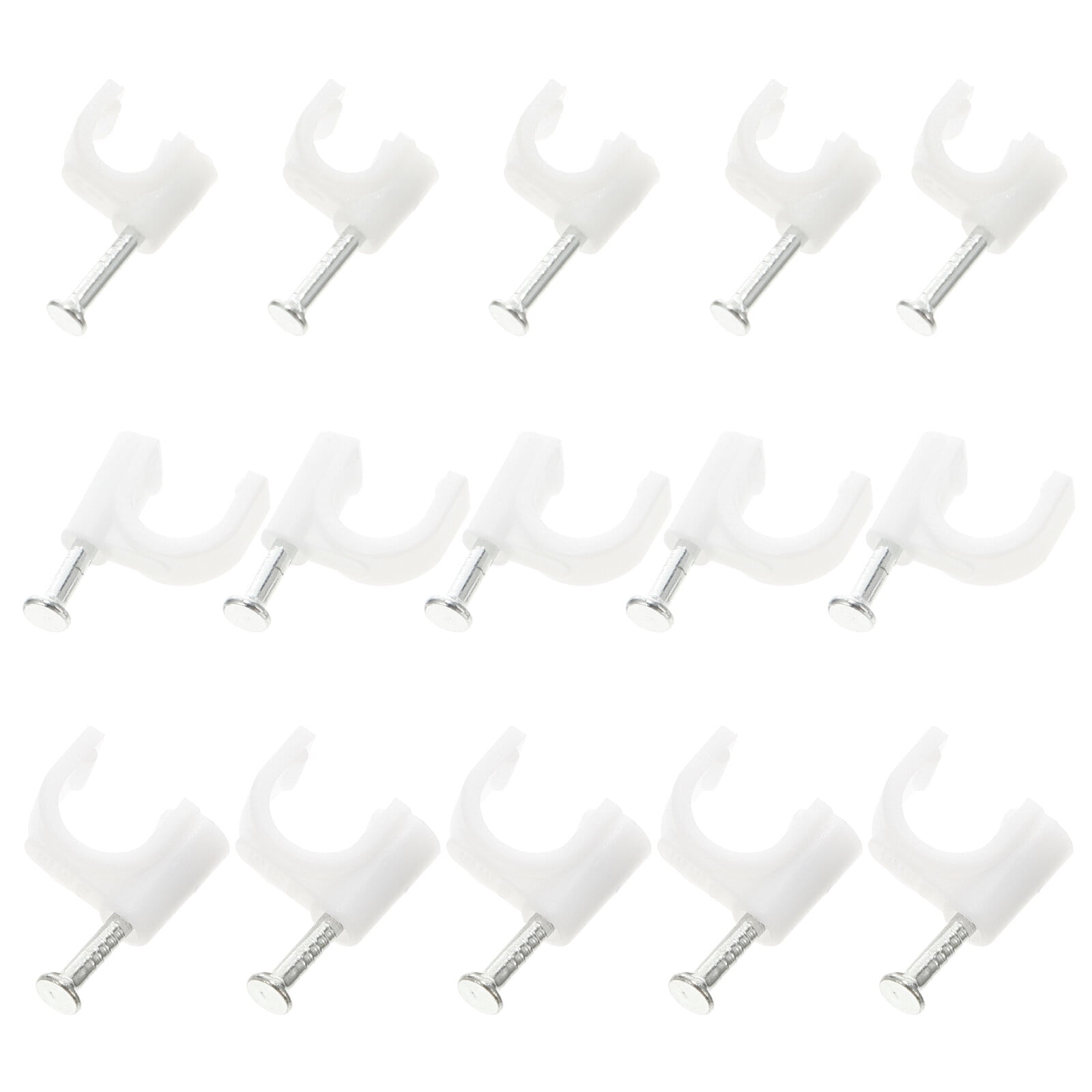 Zonh 3 Boxes Cable Staple 7mm Clamps Clips Boxed White Pe Material Steel Nail