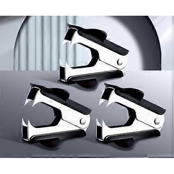 Staple Remover 3 Pack Staple Puller Pinch Jaw Style Staple Remover Tool, Black One Size for All