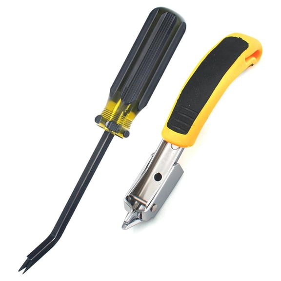 Staple Remover Heavy Duty Tack Puller with Double Pronged Head, Industrial Staple Remover Upholstery Tool Black