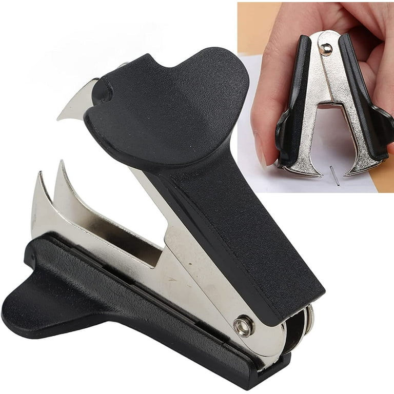 Staple Remover Portable Mini Black Staple Puller Pinch Jaw Style Staple  Remover Tool with Safety Lock Ergonomic Handle Handheld Needle Remover Nail