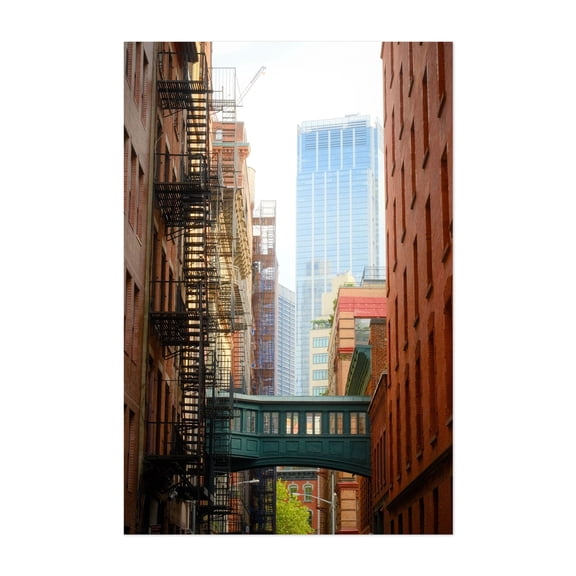 Staple Street Skybridge - Manhattan New York Photography City Architecture Bridge Street Photography Industrial Cityscape Unframed Wall Art Print 4 x 6 inches