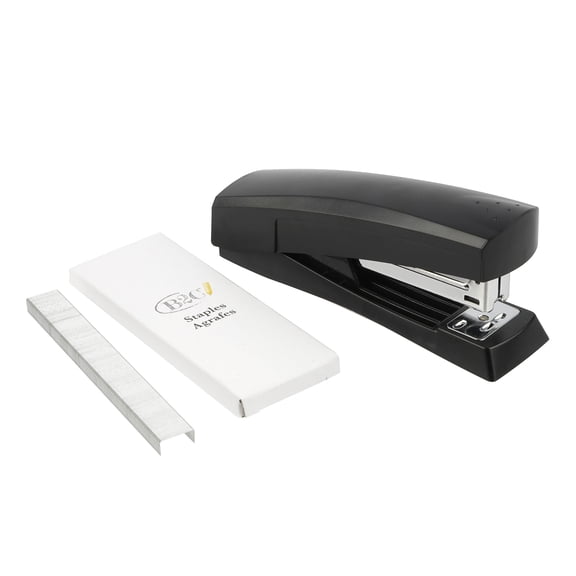 Stapler Set by B2C - Includes 1 Black Stapler and 1,250 Staples per Set 20-Sheet Capacity Durable Iron and Plastic Construction for Home - Office - and Classroom Use - 12 Pack
