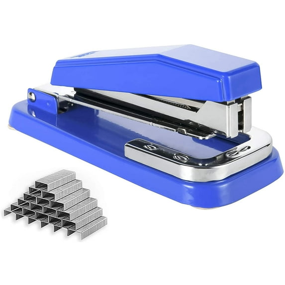 Staplers,Rotate Stapler,Desk Stapler,Metal Stapler Office Supplies (Blue)