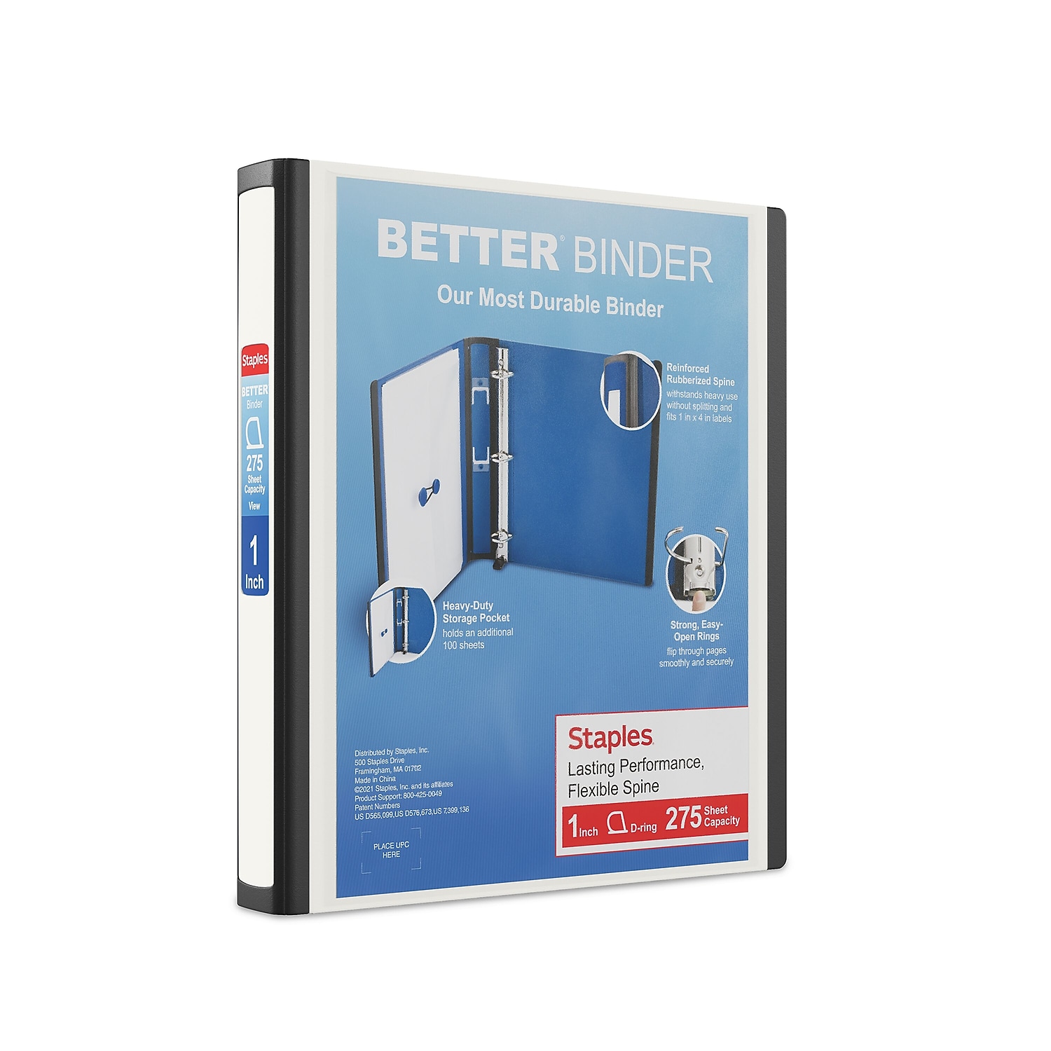 Staples 1" 3-Ring Better Binder White 3/Pack ST55840-CCVS