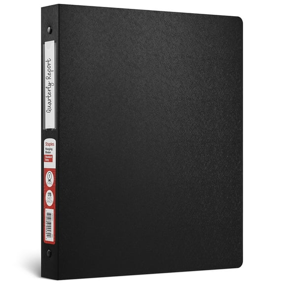 Staples 1" 3-Ring Hanging Binders Black (ST62617)