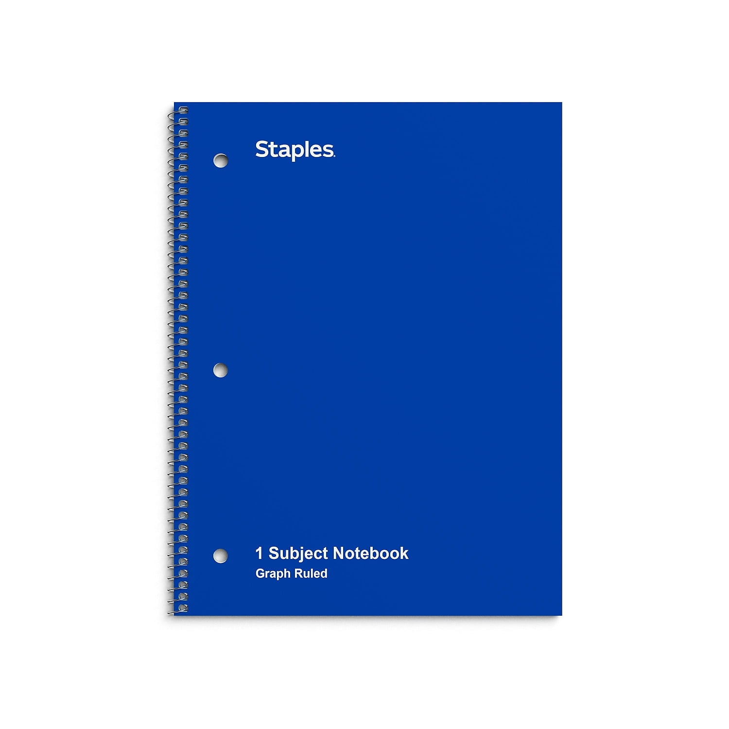 Staples 1-Subject Notebook 8" x 10.5" Graph Ruled 70 Sheets Blue (23985B) 132712