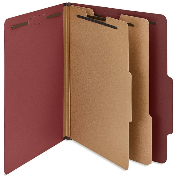 Staples 100% Recycled Heavy Duty Pressboard Classification Folder 2-Dividers 2" Expansion Letter