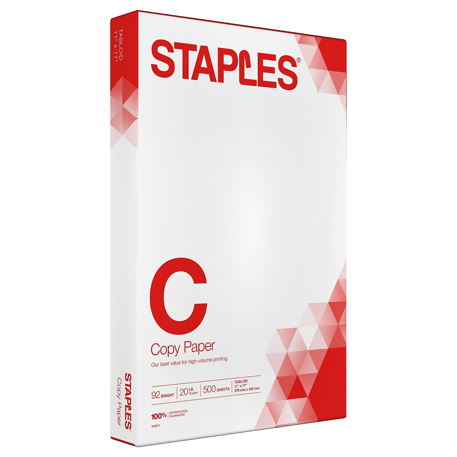 Staples 11 X 17 Copy Paper 20 Lbs 92 Brightness 500/rm 5 Rm/ct (512215) :  Target