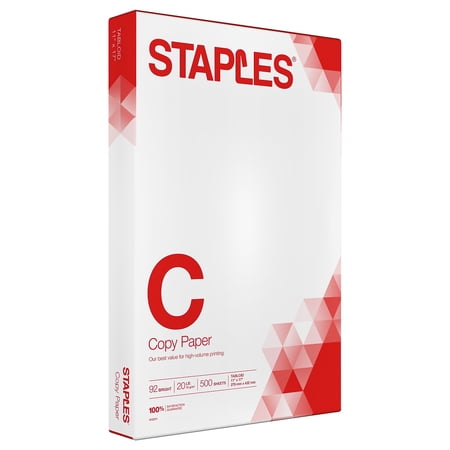 Staples 11" x 17" Copy Paper 20 lbs 92 Brightness 500/Ream (190450) 512211