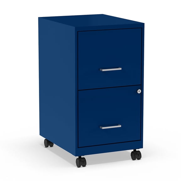 Staples 2-Drawer Light Duty Vertical File Cabinet Locking Letter Blue 18" (24362) ST60052-CC