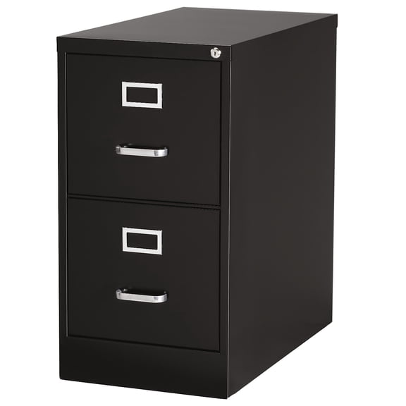 Staples 2-Drawer Vertical File Cabinet Locking Letter Black 26.5"D (28882D)