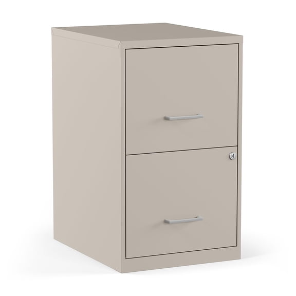 Staples 2-Drawer Vertical File Cabinet Locking Letter Putty/Beige 18"D 2806662