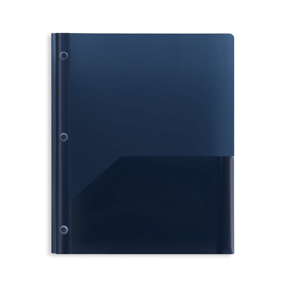 Staples 2-Pocket Fasteners Folder Navy (26389) 970158