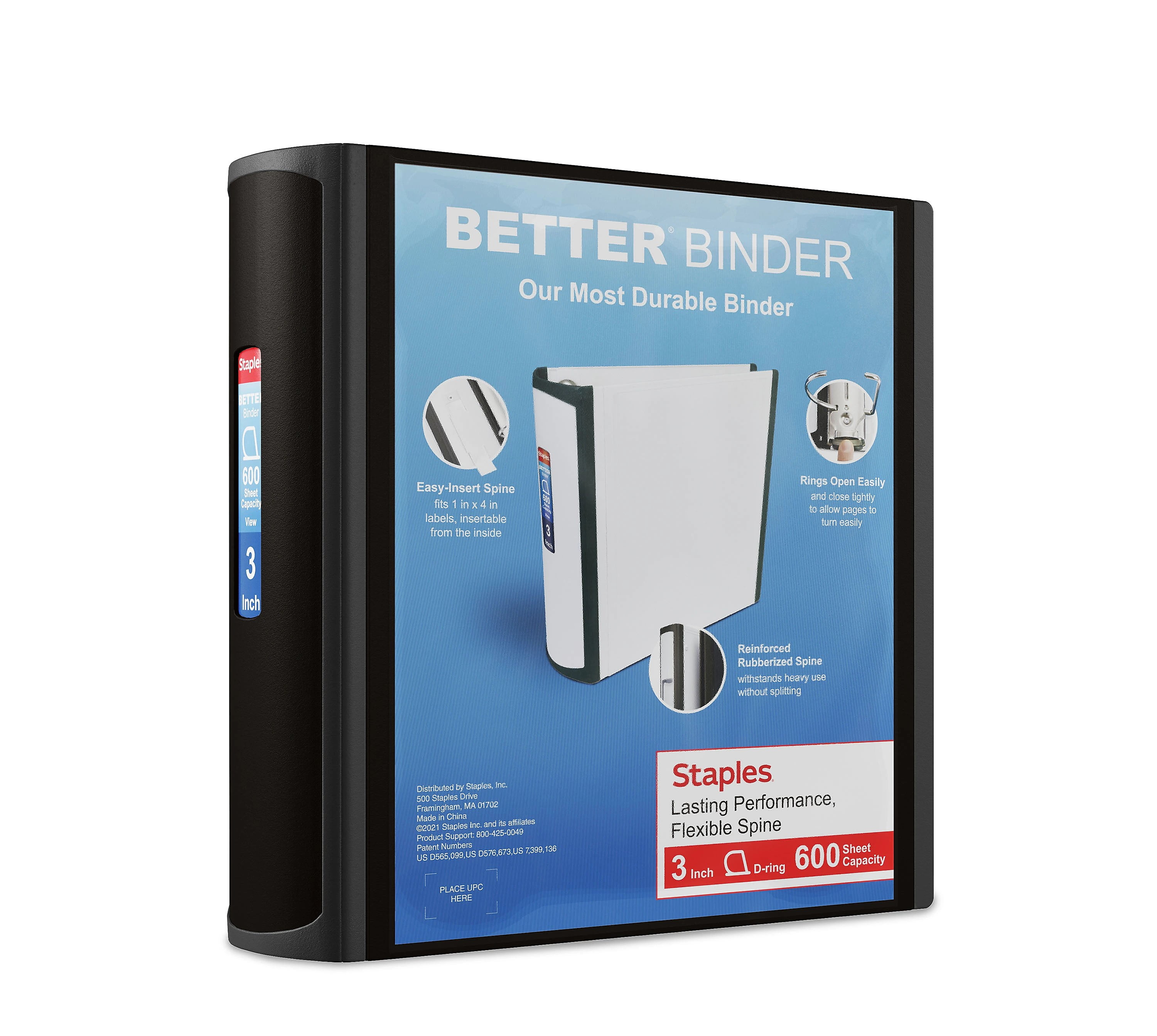 Staples 3" 3-Ring Better Binder Black 12/Pack ST55888-CCVS