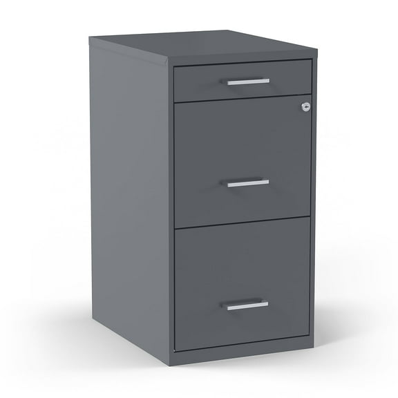 Staples 3-Drawer Vertical File Cabinet Locking Letter Charcoal 18"D 2/Pack ST52154-CCVS