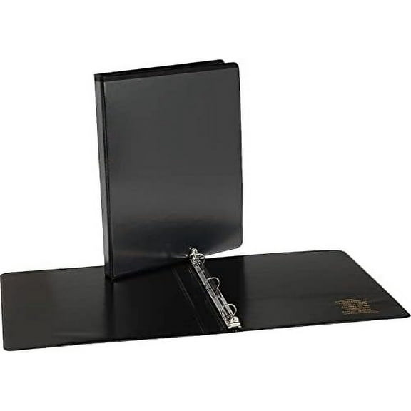 Staples 3-Ring Binder, 1 Inch Round-Ring Organizer for Home, Office, School, Holds up to 175-Sheets, Pack of 12, Black$$Office