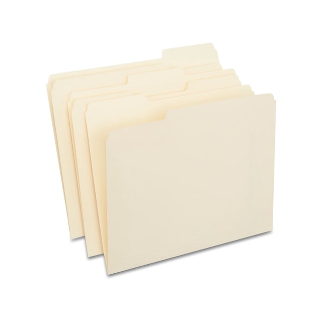 Staples 3-Tab File Folders Letter Assorted Position Manila 250/Box ...