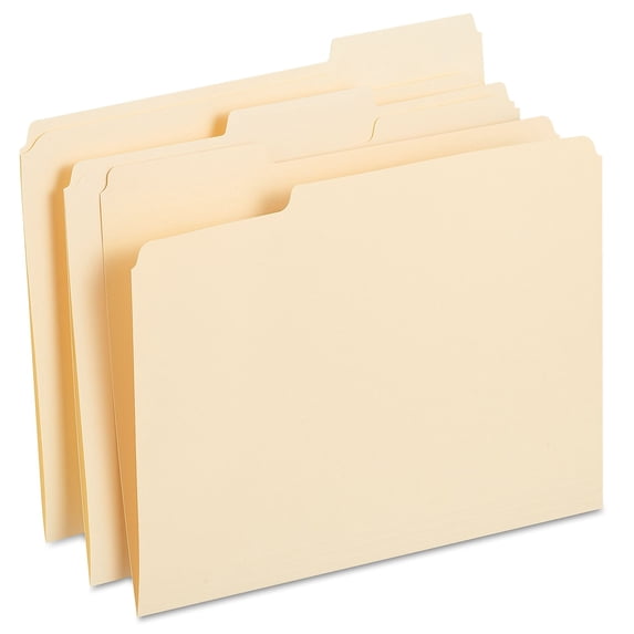 Staples 3 Tab Manila File Folders with Reinforced Tabs Letter 250/Box TR502677/502677