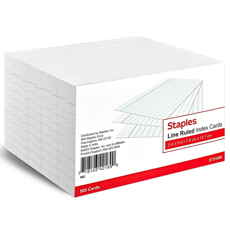 Unruled Index Cards, 3 x 5, White, 500/Pack Unruled Index Cards, 3 x 5, White, 500/Pack