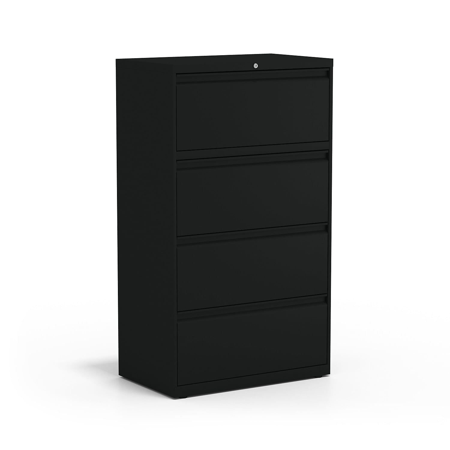 Black Metal 4-Drawer Lockable Lateral File Cabinet