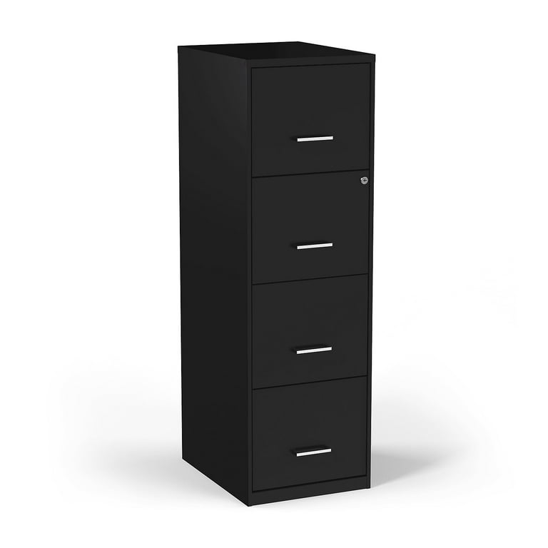 Staples 4 Drawer Vertical File Cabinet Locking Letter Black 18 D 52152 16883 Com