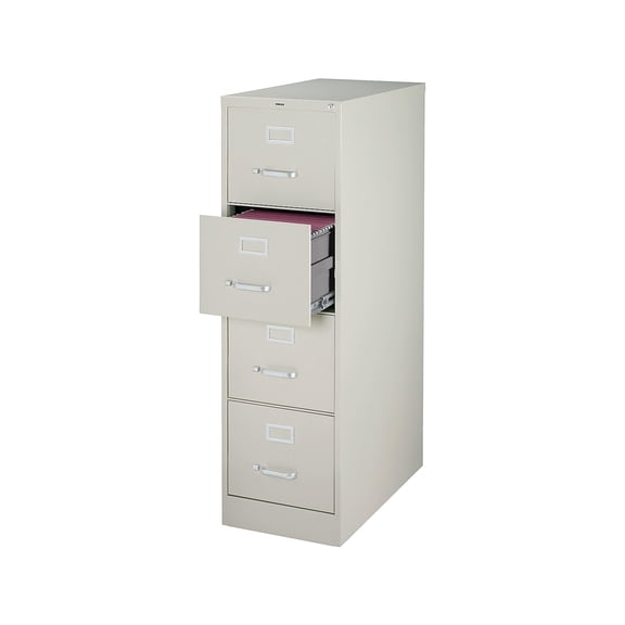 Staples 4 Drawer Vertical File Cabinet Metal Lt Grey Ltr 26.5"D 470384